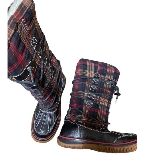 Pajar Plaid Winter Boots with Sherpa lining Sz 9-9.5 - Picture 2 of 10